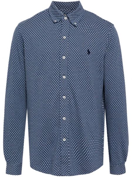 Bodkovaná košeľa Polo Ralph Lauren modrá