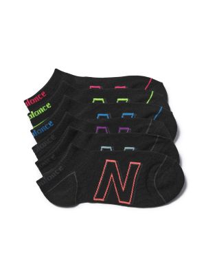 Женские носки для выступлений New Balance Neon — 6 шт., черный/неоновый мультиколор