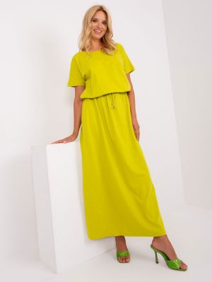 Dlouhé šaty s kapsami Fashionhunters zelené