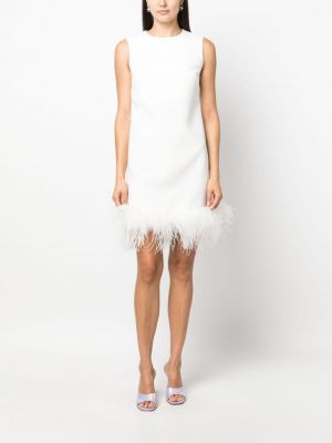 Sukienka koktajlowa w piórka Parosh biała