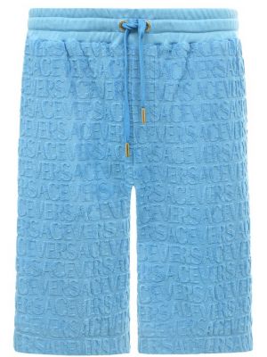 Голубые хлопковые шорты Versace