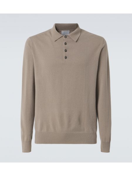 Cashmere poloskjorte Allude beige