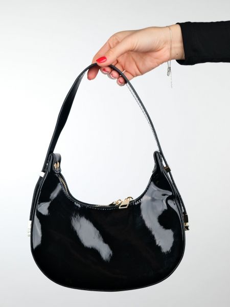 Lakovaná kožená kabelka Luvishoes čierna