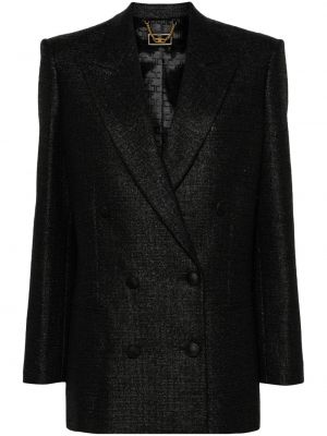 Tweed blazer Elisabetta Franchi schwarz