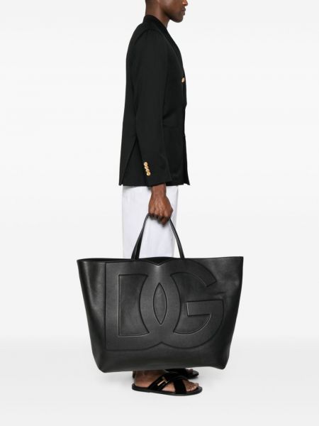 Leder shopper handtasche Dolce & Gabbana schwarz