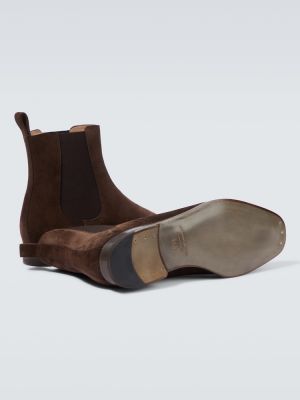 Zomšinės chelsea stiliaus batai Manolo Blahnik ruda
