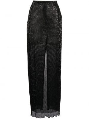 Maxi φούστα με παγιέτες Rosetta Getty μαύρο