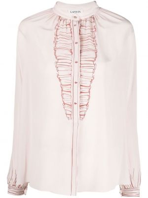 Bluză de mătase cu imagine Lanvin roz