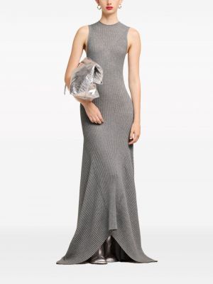 Sukienka wełniana asymetryczna Ami Paris szara