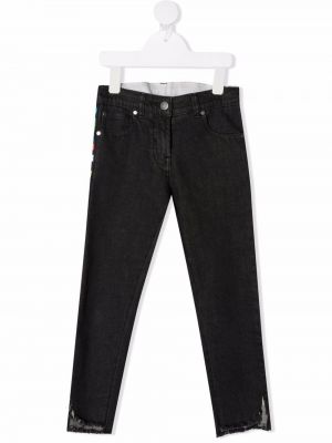 Raidalliset stretch farkut tytöille Stella Mccartney Kids musta