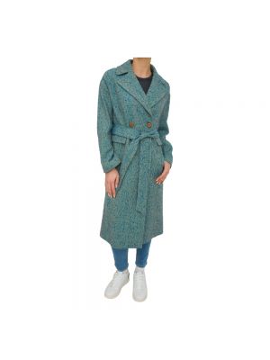 Długi płaszcz wełniany Nenette niebieski