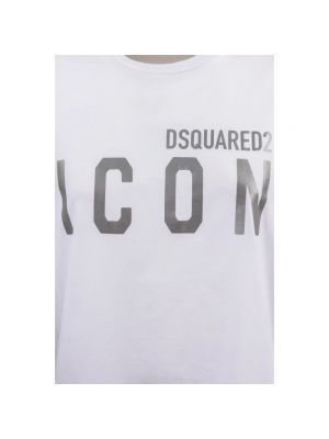 Camiseta de algodón Dsquared2 blanco