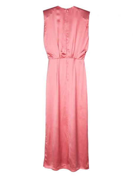 Satynowa sukienka plisowana Yves Salomon różowa