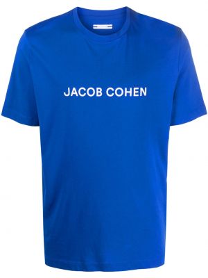 Памучна тениска с принт Jacob Cohën синьо