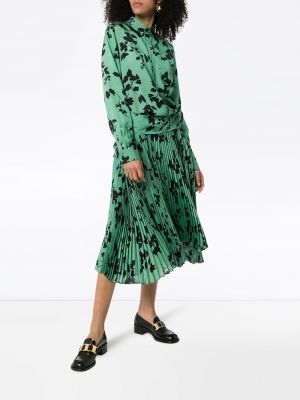 Midi šaty s potiskem Plan C zelené