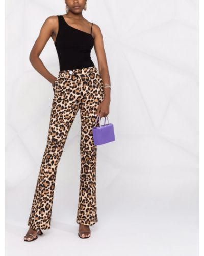 Pantalones con estampado leopardo Blumarine negro