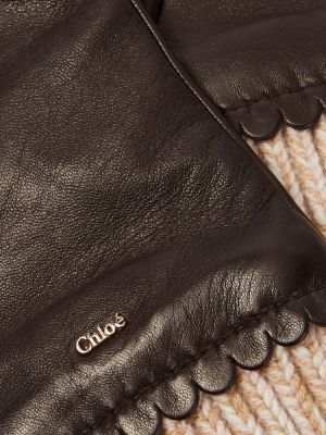 Кашмирени кожени ръкавици Chloã© кафяво