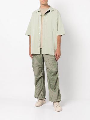 Proste spodnie z nadrukiem Engineered Garments zielone