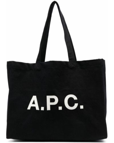 Памучни шопинг чанта с принт A.p.c.