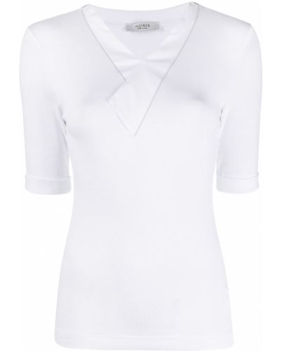 Camiseta con escote v Peserico blanco