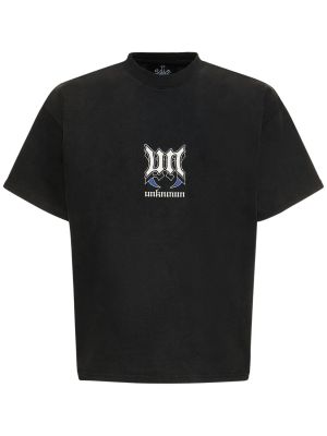 Kokvilnas t-krekls ar apdruku ar čūskas rakstu Unknown melns
