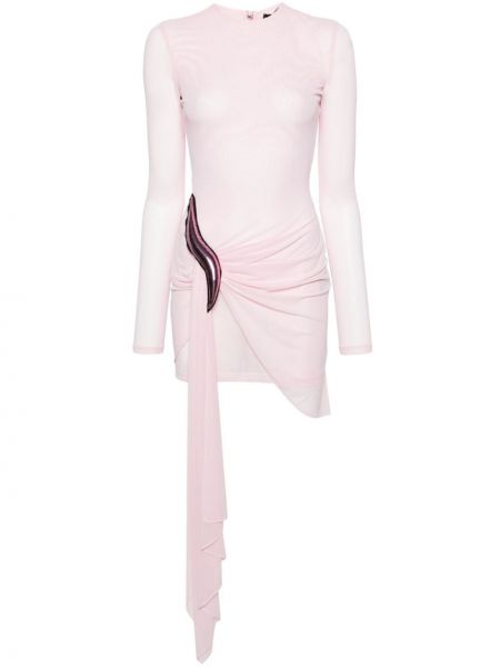 Мрежеста мини рокля David Koma Розово