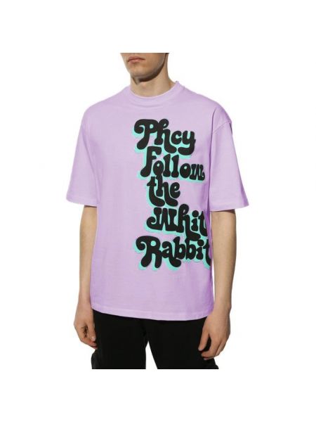Koszulka bawełniana z nadrukiem Pharmacy Industry fioletowa