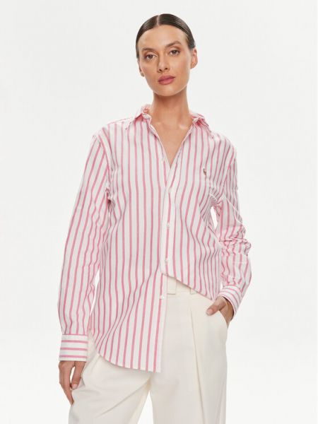 Bluzka w paski Polo Ralph Lauren różowa