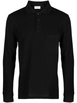 Siuvinėtas polo marškinėliai Saint Laurent juoda