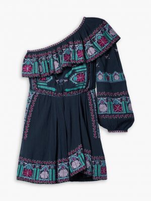 Платье мини с вышивкой Isabel Marant синее
