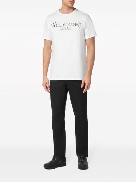 Raštuotas medvilninis marškinėliai Billionaire balta