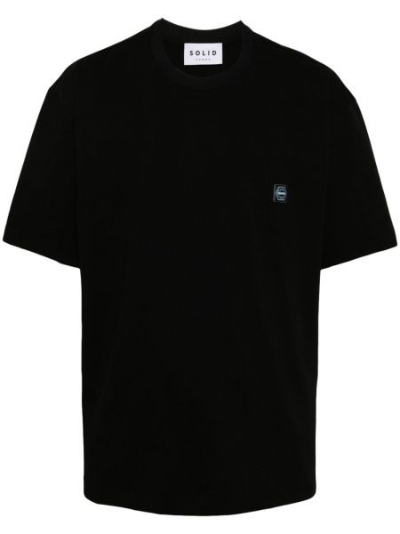 Kokvilnas t-krekls ar apdruku Solid Homme melns