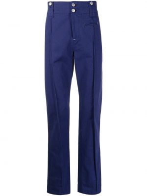 Bavlněné rovné kalhoty Isabel Marant modré