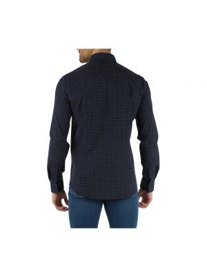 Camisa slim fit de algodón Calvin Klein azul