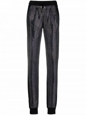 Pantaloni slim fit de cristal Philipp Plein negru