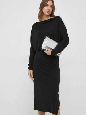 Oversized midi šaty Sisley černé