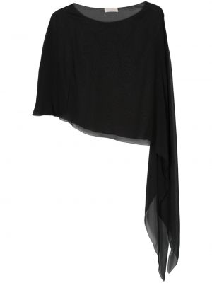 Асиметрична копринена блуза Antonelli черно