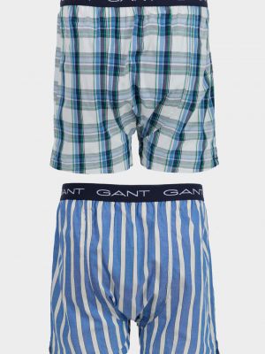 Kockás csíkos rövidnadrág Gant kék