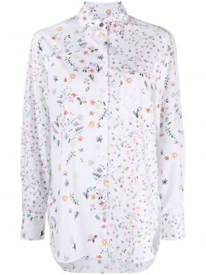 Φλοράλ βαμβακερό πουκάμισο με σχέδιο Ps Paul Smith λευκό