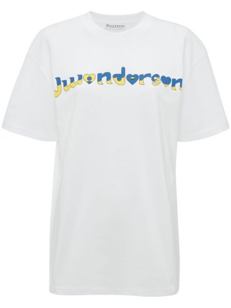 T-krekls ar apdruku Jw Anderson balts