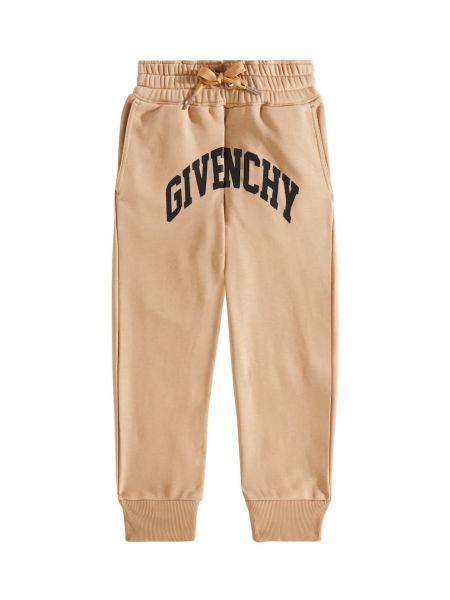 Puuvilla fleece verryttelyhousut pojille Givenchy Kids ruskea