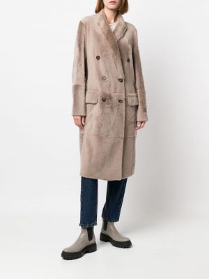 Oboustranný kabát Brunello Cucinelli béžový