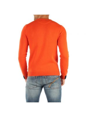 Jersey con bordado de tela jersey de cuello redondo Sun68 naranja