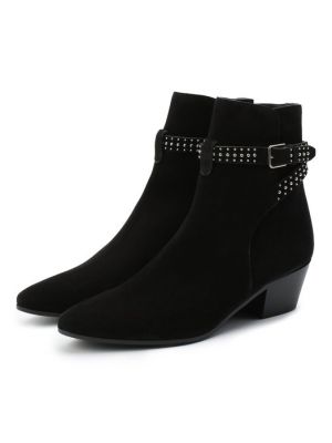 Замшевые ботинки Saint Laurent черные