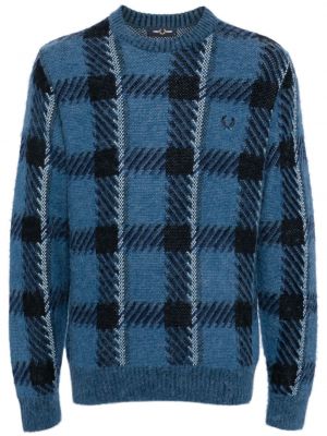Пуловер с принт Fred Perry синьо