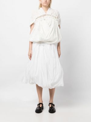 Bluzka bawełniana asymetryczna drapowana Comme Des Garçons Tao biała