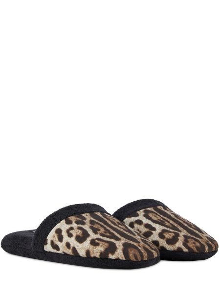 Pantuflas de algodón leopardo Dolce & Gabbana