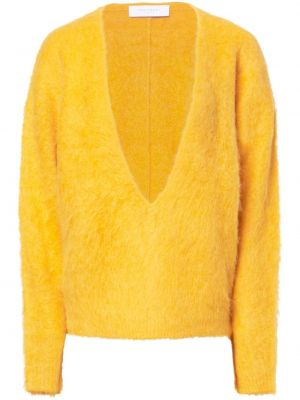Пуловер с v-образно деколте Equipment жълто