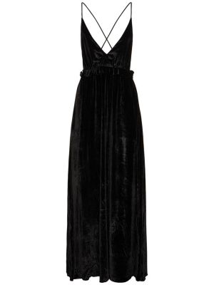 Svilena dolga obleka iz viskoze Ulla Johnson črna