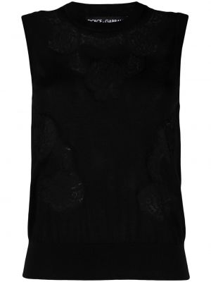 Chaleco sin mangas de encaje Dolce & Gabbana negro
